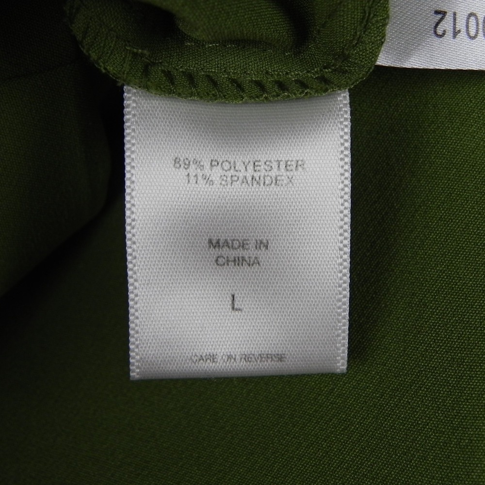 New York & Company Jumpsuit Womens Large Madie V-Neck Ruffled Shoulder Green - Picture 5 of 13